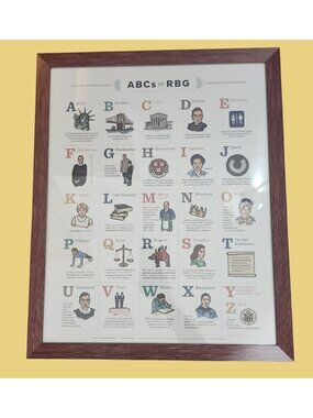 ABC's of RBG Framed Alphabet Chart Ruth Bader Ginsburg 17.5x21.5"